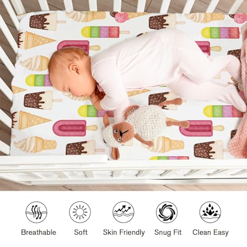 KASTLEE Funny Ice Cream and Popsicles Crib Sheet