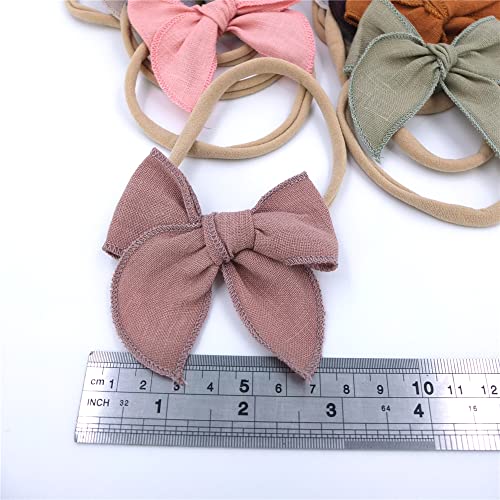 Sugarmelon Linen Bow Headband for Baby Newborn Infant Toddler