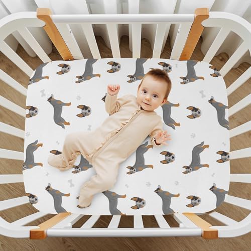 KICPOAY Podengo Medio Fitted Crib Sheets for Baby Toddler