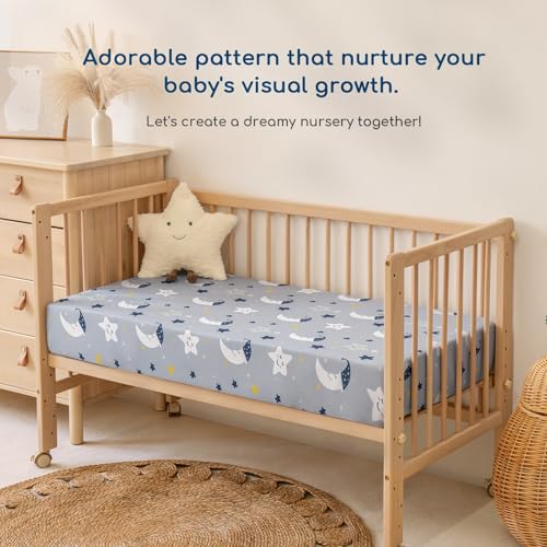 Yukkidds Dark Blue Crib Sheets 2 Pack 1