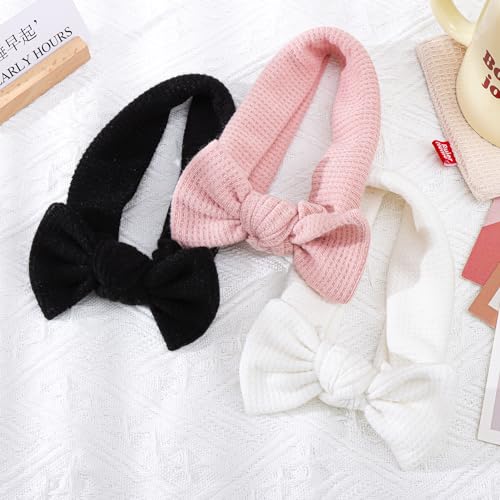 3Pcs Baby Girls 4 Inch Hairband with Bows in Black White Pink