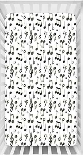 Dear Baby Gear - Breathable Crib Sheet with Music Notes Print