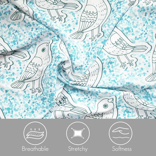 Dormlony Stretchy Fitted Crib Sheet 4 Pack with Bird Pattern
