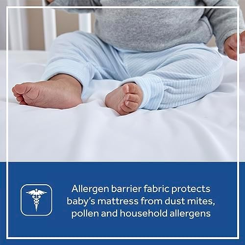 Sealy Baby Allergy Protection Plus Crib Mattress Cover 52 x 28-White