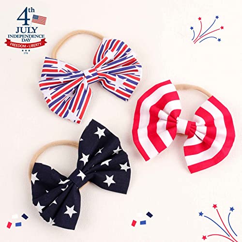 4th of July Flag Baby Headbands Set of 3