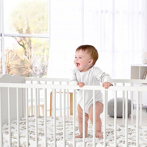 Sweet Jojo Designs Taupe Floral Leaf Crib Sheet 1