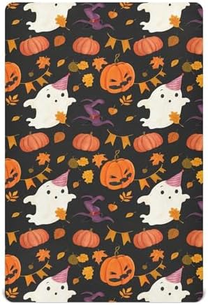 Qilmy Halloween Ghosts Fitted Crib Sheet for Boys and Girls