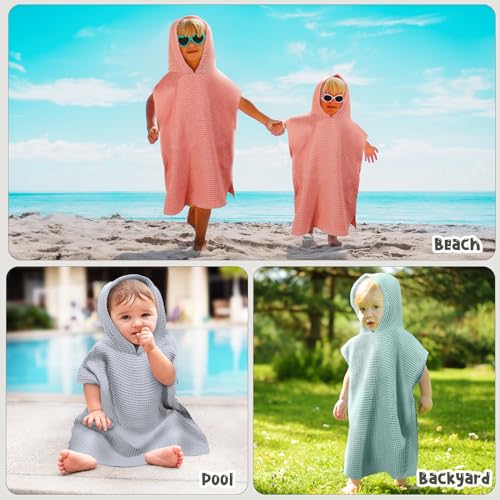 3 Pcs Hooded Poncho Towels for Kids