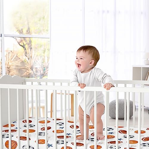 Sweet Jojo Designs Sports Themed Satin Crib Sheet