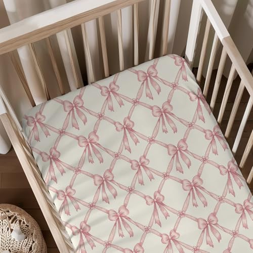 KuphiL10C Cute Bows Flowers Baby Crib Sheet for Boys Girls
