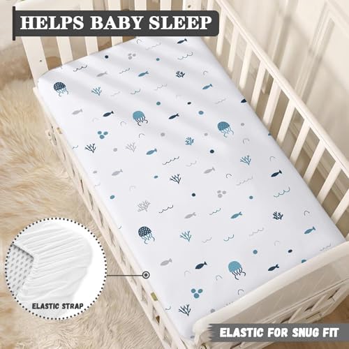 Streeyiu Ocean Baby Crib Sheets 52x28x8