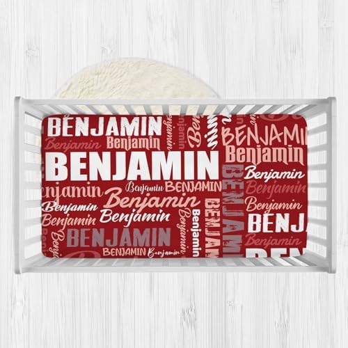 Personalized Baby Crib Sheets with Name Red