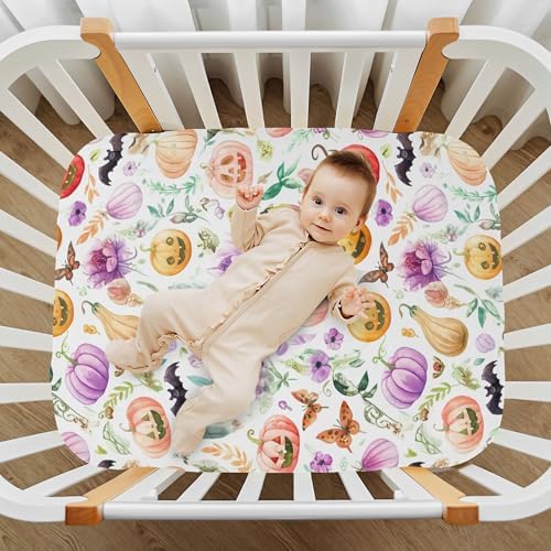 Qilmy Halloween Fitted Crib Sheet Soft and Breathable for Babies