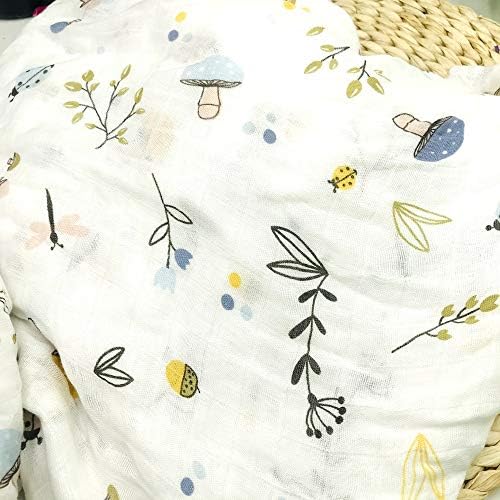 Organic Cotton Muslin Swaddle Blanket for Baby - Soft and Reusable