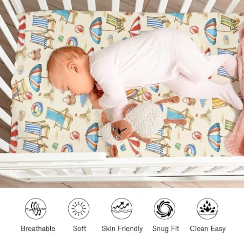 KASTLEE Beach Days Fitted Crib Sheets 52x28