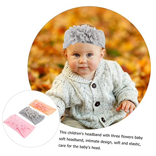 LIFKOME 3pcs Floral Bow Headband for Baby Girls 1