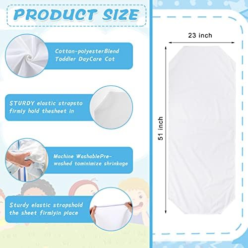 Newwiee 16 Pcs Daycare Cot Sheets 20x48 White Microfiber