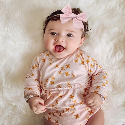 10pcs Soft Nylon Baby Bow Headbands Handmade for Newborns and Toddlers