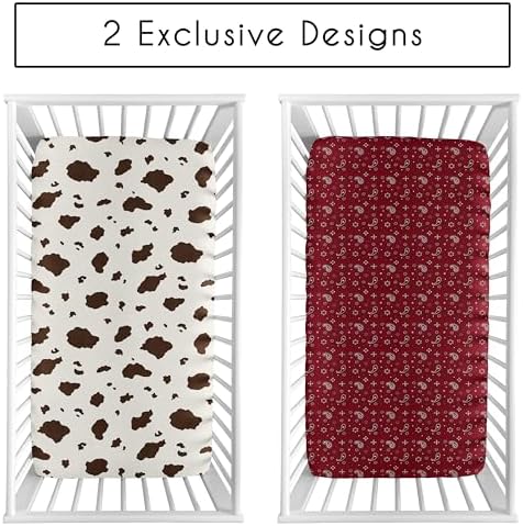 Sweet Jojo Designs Cow and Bandana Print Crib Sheet Set