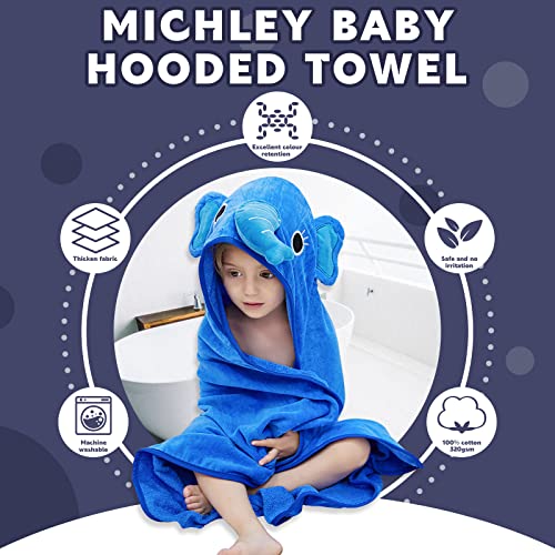 MICHLEY Baby Animal Hooded Towel Soft Cotton 3543x3543 inch