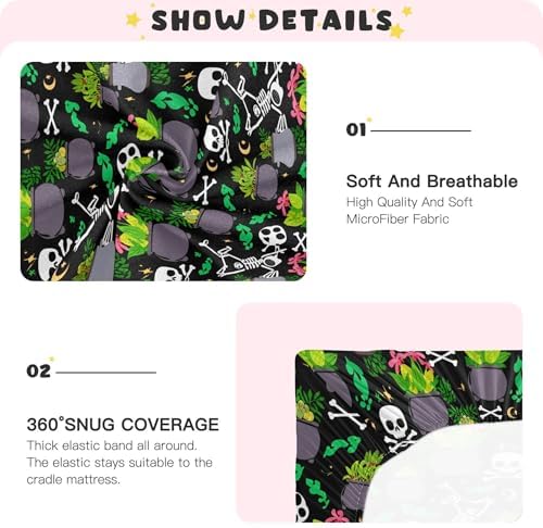 Qilmy Halloween Fitted Crib Sheet for Baby Soft Breathable