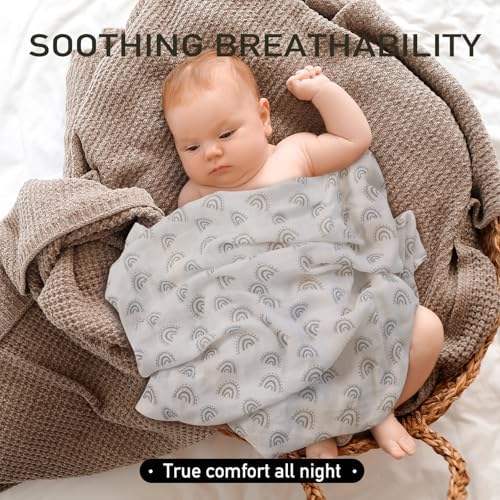LYRICHOM Muslin Burp Cloths 6 Pack for Newborn