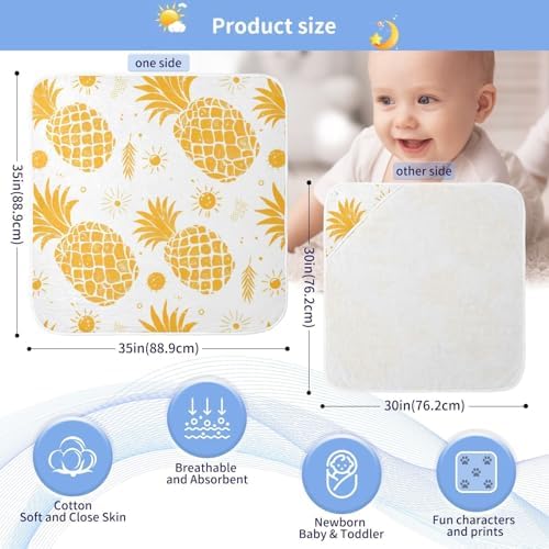 PaChyLuu Golden Pineapple Hooded Towel 30x30 Inch