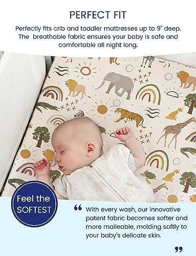 TotAha Ultra Soft Crib Sheets 2 Pack with TotCare Fabric