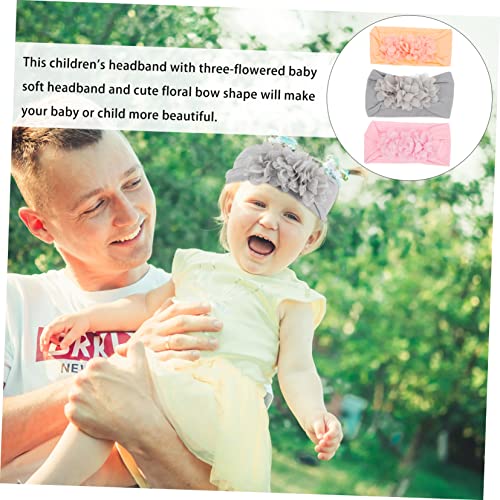 LIFKOME 3pcs Floral Bow Headband for Baby Girls 1