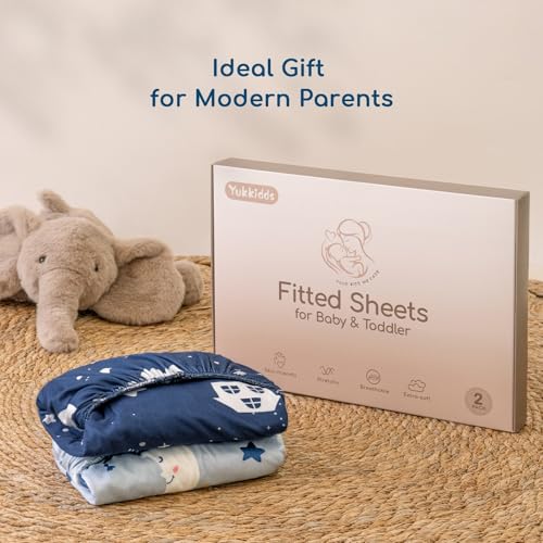 Yukkidds Dark Blue Crib Sheets 2 Pack 1
