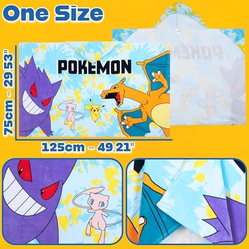 Pokemon Hooded Towel for Kids 6-14 Years