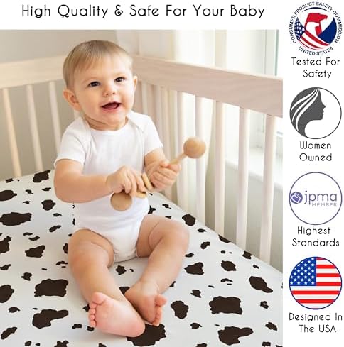 Sweet Jojo Designs Cow and Bandana Print Crib Sheet Set