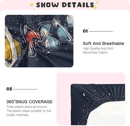 Qilmy Solar System Crib Sheet for Baby
