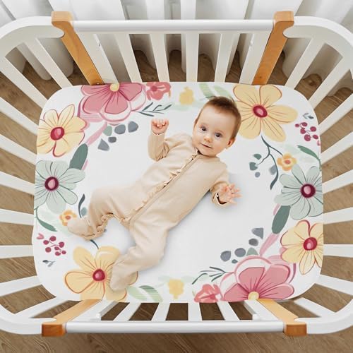 Wajiw Crib Sheets Soft Breathable Fitted 28x52In 1