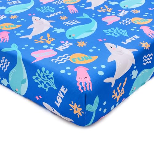 Cloele Ocean Theme Crib Sheet for Boys Girls
