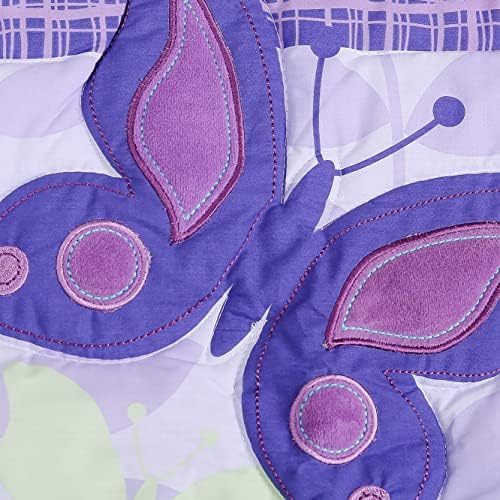 4 PC Butterfly Crib Bedding Set for Baby Girls Purple