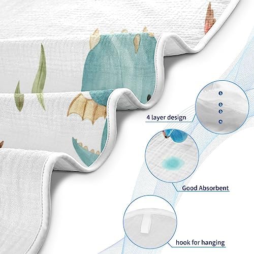 Kigai Cute Dragon Muslin Hooded Baby Towel 1