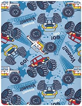UMIRIKO Baby Monster Trucks Crib Sheet 52x28x9in