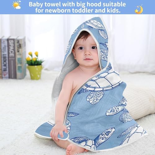 PaChyLuu Sea Turtle Baby Hooded Towel 35x35 Inch