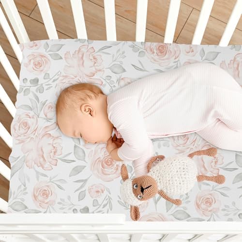KICPOAY Pastel Orange Crib Sheets Stretchy Playard Sheets for Baby