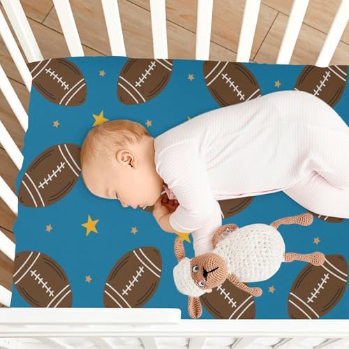 KICPOAY Stylized Footballs Crib Sheets for Baby