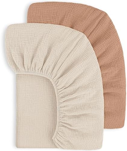 Susurration Muslin Crib Sheets 2Pack 100 Cotton 28x52inch