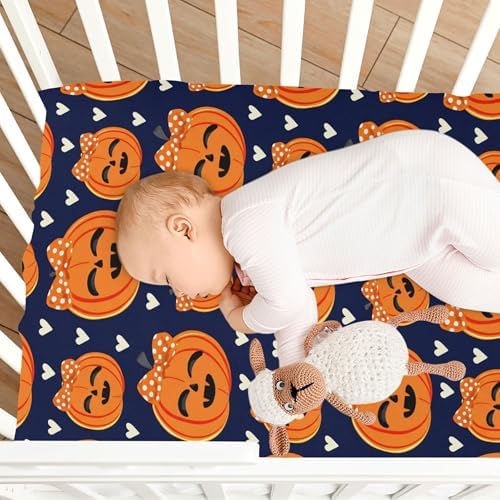Qilmy Halloween Pumpkins Crib Sheet for Baby 1