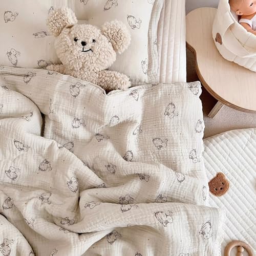BuLuTu Toddler Blanket Rabbit Pattern 60x80 Inches