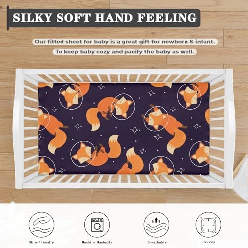 Winpema Red Fox Crib Sheet 28x52x8
