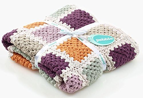 Pebble Handmade Purple Granny Square Baby Blanket