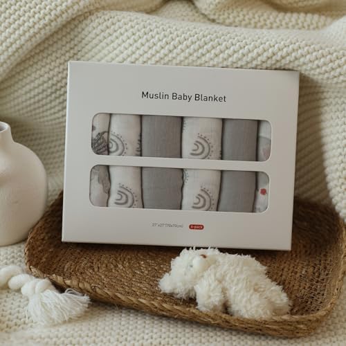 LYRICHOM Muslin Burp Cloths 6 Pack for Newborn