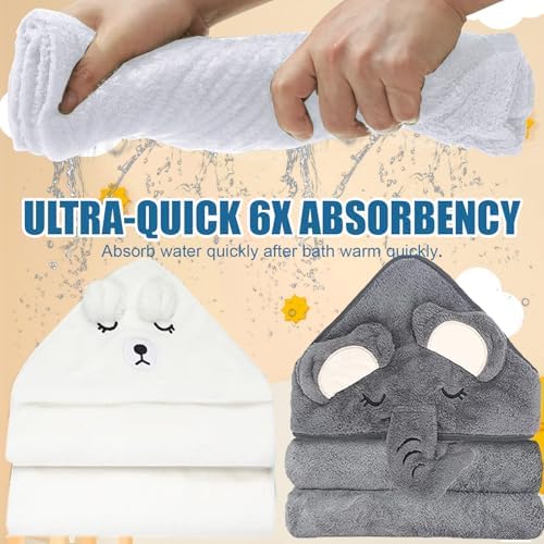 Etokdos Baby Bath Towels 2-Pack Hooded Set