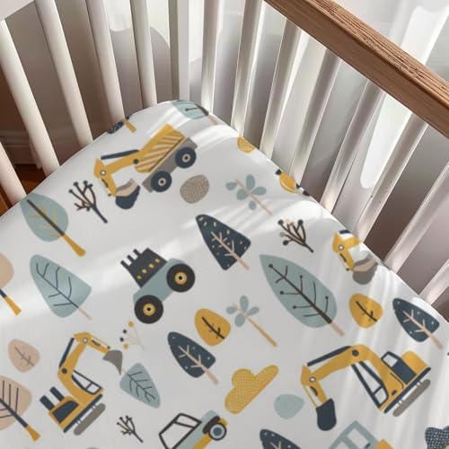 KuphiL10C Cartoon Car Truck Tree Crib Sheet 1