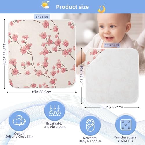 PaChyLuu Small Flowers Baby Hooded Towel 35x35 Inch